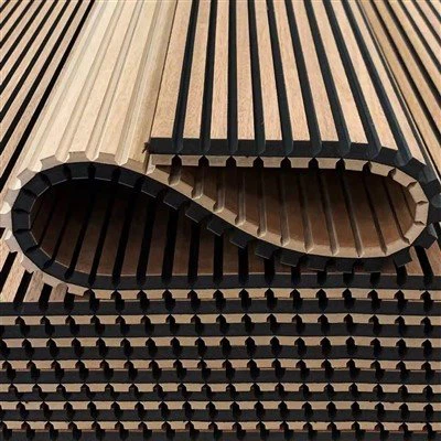 Painéal Balla Fuaimiúil Mdf Fluted 3D